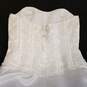 Womens White Beaded Designer Hi-Low Back Zip Party Strapless Dress Size 2 image number 4