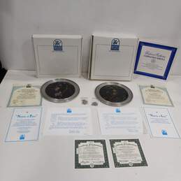 Pair of Rhodes Studios Collectors Plates w/Boxes and Paperwork
