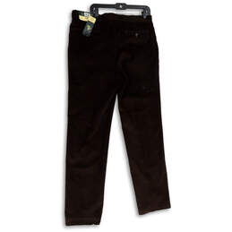 NWT Mens Brown Flat Front Pockets Straight Leg Dress Pants Size 36Wx34L alternative image