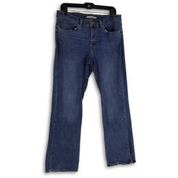 Womens Blue Denim Medium Wash 5-Pocket Design Bootcut Leg Jeans Size 10