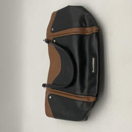 Vtg DISSONA Large Black Brown Pebbled Leather Hobo Shoulder Bucket Bag Purse