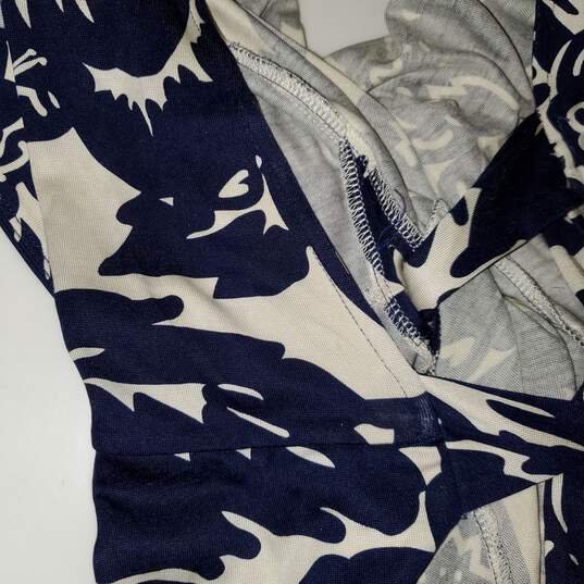 Diane Von Furstenberg Long Sleeve Floral Tie Waist Dress Size 4 image number 4