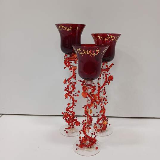 Signature Home Collection Red Beaded Votives In Box image number 6