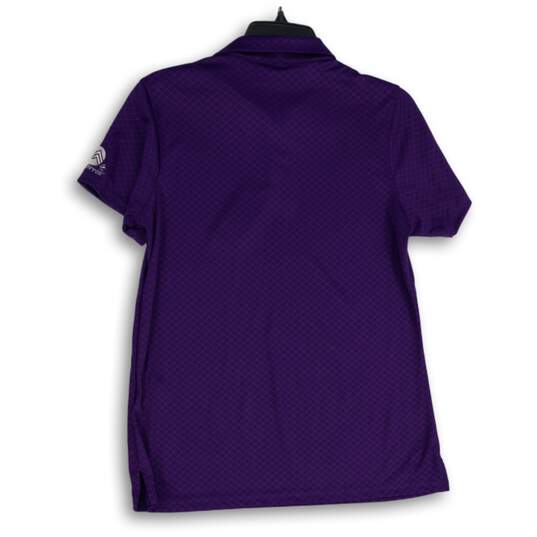 NWT Antigua Womens Purple Spread Collar Short Sleeve Polo Shirt Size Medium image number 2
