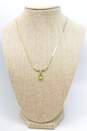 14K Yellow Gold Peridot & Diamond Accent Pendant Necklace 3.9g image number 1