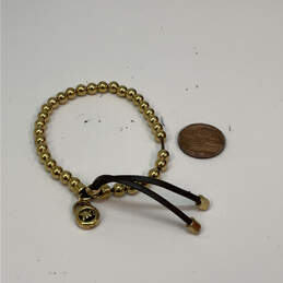 Designer Michael Kors Gold-Tone Stretch Beaded Bracelet With Dust Bag