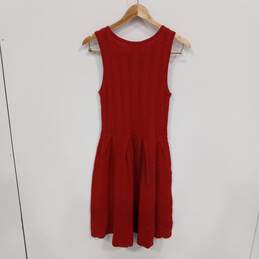 Anthropologie Women's Red Flared & cabled Sweater Dress Size M NWT alternative image