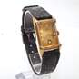 ** FOR REPAIR ** Bulova Gold Filled Black Leather Watch image number 1