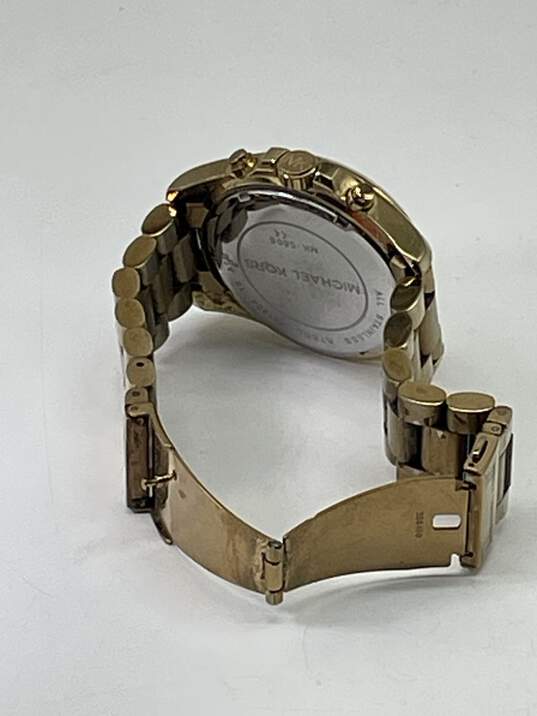 Womens MK-5605 Bradshaw Gold Date Indicator Round Quartz Wristwatch 154g image number 8