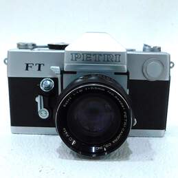 Petri FT 35mm SLR Film Camera w/ 3 Lenses & Leather Cases alternative image