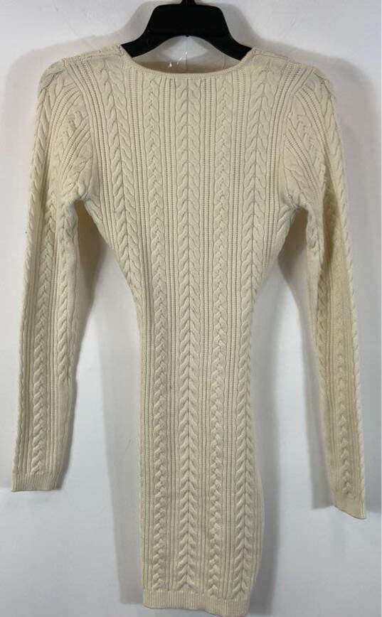 Hera Ivory Sweater Wrap Midi Dress - Size Small NWT image number 3