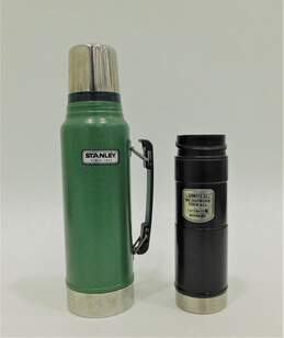 VNTG Stanley 20-00077 Green Liter and 20-01092 Black 16 oz. Thermos (Set of 2)