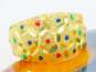 14K Yellow Gold Honeycomb Pattern Colorful Enamel Dome Ring 3.8g image number 2