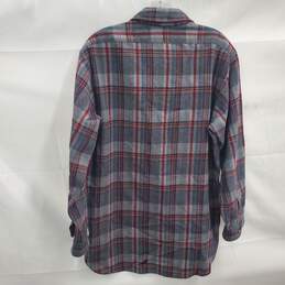 Pendleton Men's Gray Red Plaid Wool Flannel Button Up Long Sleeve Size M alternative image