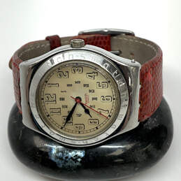 Designer Swatch Silver-Tone Adjustable Strap Round Dial Analog Wristwatch