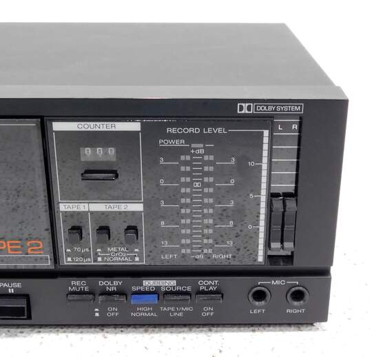 VNTG Sharp Model RT-1010(BK) Stereo Cassette Deck w/ Attached Power Cable image number 6