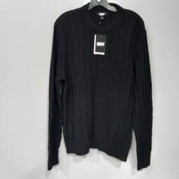 DKNY Men's Black Knit Long Sleeve Sweater Size L NWT