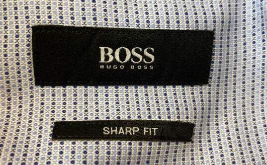 Boss Men's Blue Squared Button Up- XL image number 3
