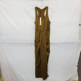 Mustard Seed Bronze Ruched Sleeveless Maxi Dress WM Size L NWT