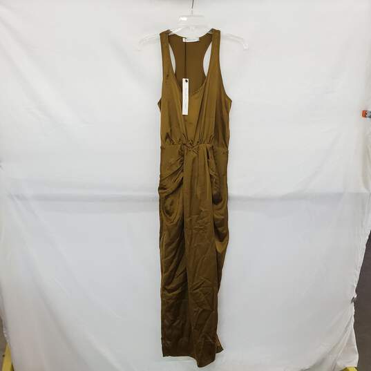 Mustard Seed Bronze Ruched Sleeveless Maxi Dress WM Size L NWT image number 1