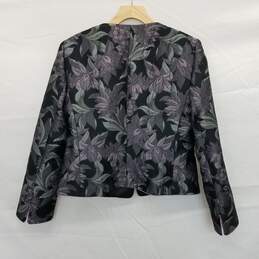 Armani Collezioni Black & Purple Floral Patterned Jacket AUTHENTICATED alternative image