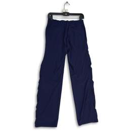 Womens Dark Blue Elastic Waist Zipper Pocket Drawstring Ankle Pants Size 4 alternative image