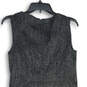 NWT Womens Black Gray Round Neck Sleeveless Back Zip Sheath Dress Size 6P image number 4
