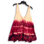 Womens Orange Pink Sebastian Tie Dye Sleeveless Swing Tank Top Size Medium image number 1