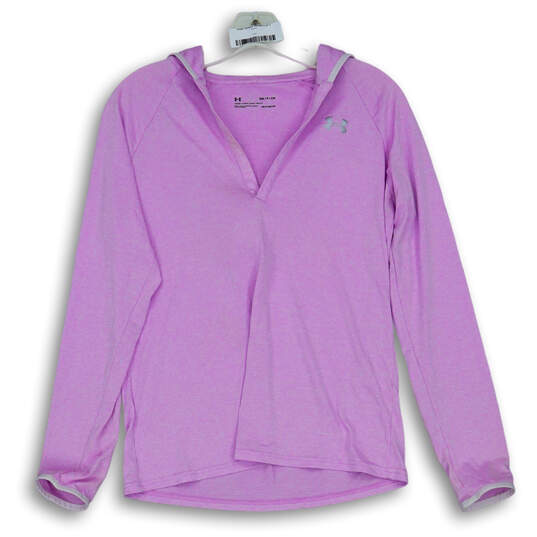 Womens Pink Raglan Sleeve Loose Fit Heatgear Pullover Hoodie Size Small image number 1