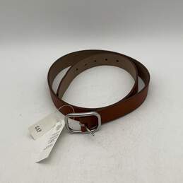 NWT Mens Brown Synthetic Leather Adjustable Buckle Formal Dress Belt Size M