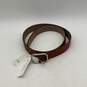 NWT Mens Brown Synthetic Leather Adjustable Buckle Formal Dress Belt Size M image number 1