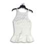 NWT Rebecca Taylor Womens White Lace Halter Neck Sleeveless Tank Top Size XL image number 1