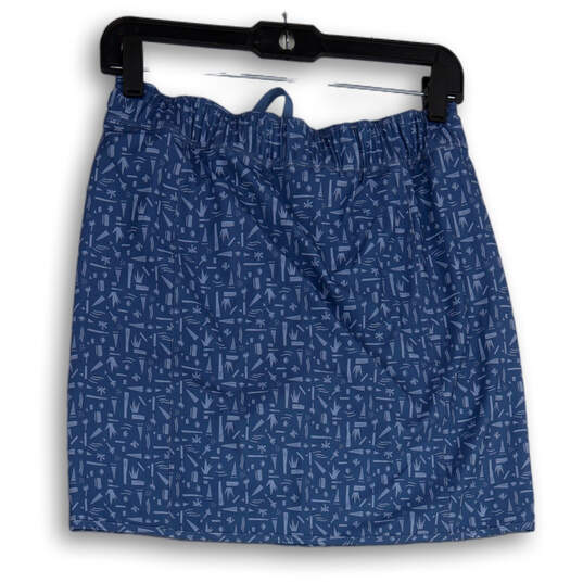 Womens Blue Printed Front Pockets Drawstring Pull On Athletic Skort Size XS image number 2