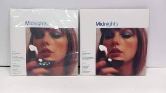 Pair of Taylor Swift Moonstones Midnight Blue Edition Vinyl Records image number 1