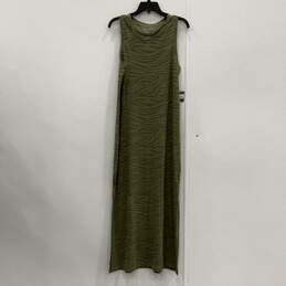 NWT Womens Green Animal Print Sleeveless Round Neck Maxi Dress Size Small