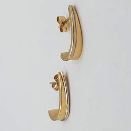 CJI 14K Gold Two Tone Post Earrings 1.1g