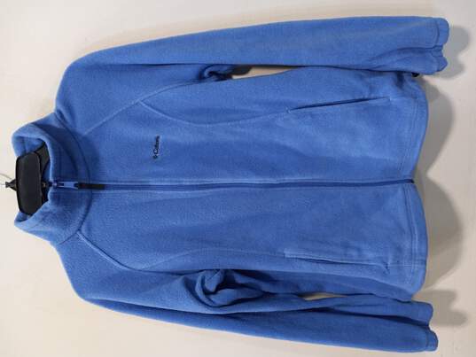 Women's Blue Zip-Up Sweater Size L image number 1