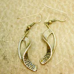 Roderick Tenorio & Carolyn Pollack Relios 925 Southwestern Stamped Pattern Swirl Drop Earrings 5.4g