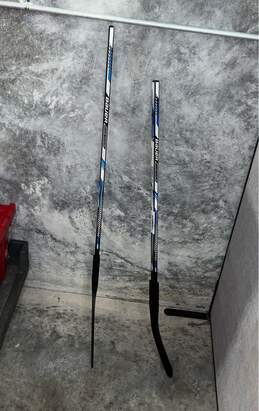 Set Of 2 Bauer White Blue Street Lightning Ice Hockey Sticks W-0527740-A