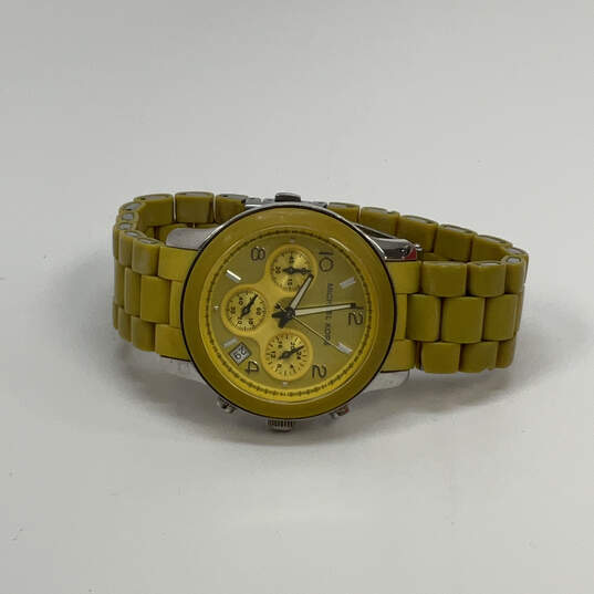 Designer Michael Kors Yellow Chronograph Round Dial Analog Wristwatch image number 1