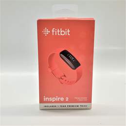 Fitbit NIB Inspire 2 Fitness Tracker With Heart Rate Black Case & Desert Rose Band