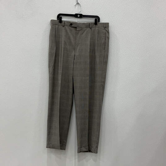 Mens Gray Glen Plaid Long Sleeve Notch Lapel Two Piece Pants Suit Sz 44/39 image number 4