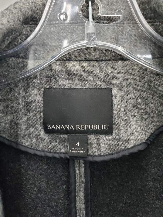 Men Banana Republic Grey DB Knit Long Line k Wool Coat Blazer Size-4 image number 3