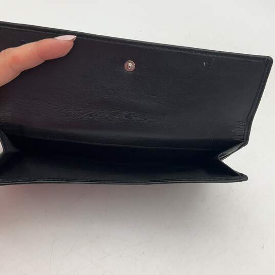 Womens Black Leather Inner Pockets Turn Lock Clutch Bifold Wallet image number 4