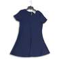 Michael Kors Womens Navy Blue Short Sleeve Back Zip T-Shirt Dress Size Large image number 1