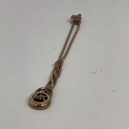 Designer Michael Kors Gold-Tone Rhinestones Padlock Slider Charm Bracelet