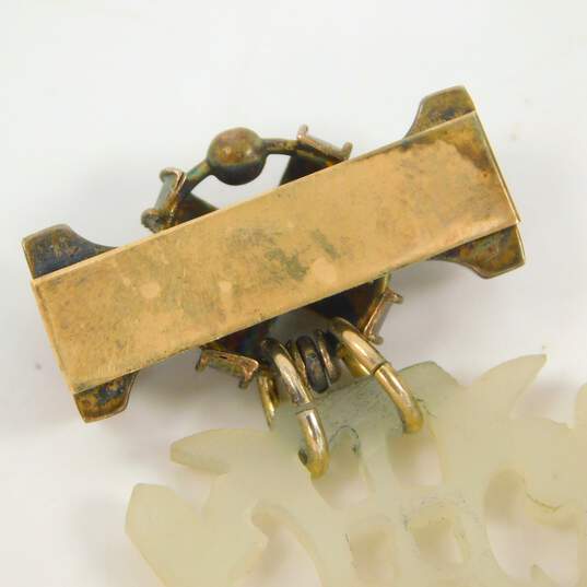 Antique 14K & 20K Yellow Gold Ornate Quartz Pendant 12.5g image number 4