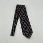 NWT Mens Black Gold Geometric Silk Keeper Loop Pointed Necktie Size XL image number 1