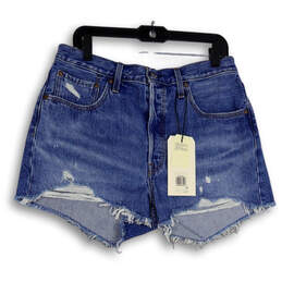 NWT Womens Blue Denim 501 High-Rise 5-Pocket Design Cut-Off Shorts Size 32