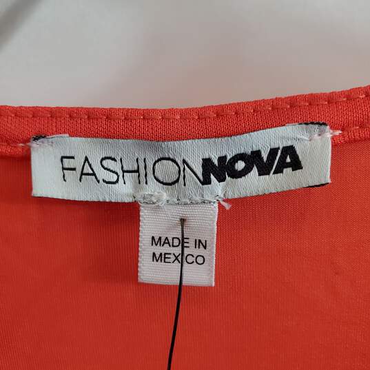 FashionNova Women Neon Orange Maxi Dress Sz 3X NWT image number 5